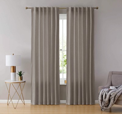 Draperie din catifea cu rejansa transparenta cu ate pentru galerie, Madison, 200x260 cm, densitate 700 g/ml, Bej, 1 buc foto