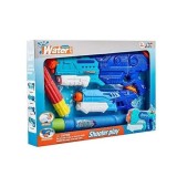 Set 2x pistol cu apa pentru copii, flippy, 6ani+, albastru, 1x 900 ml + 1x 300 ml