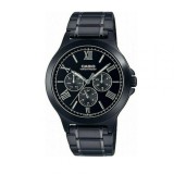 Casio Ceas Multifuncțional Quartz pentru Bărbați cu Brățară Neagră din Oțel Inoxidabil 41.5mm