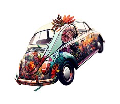 Sticker decorativ Masina, Multicolor, 63 cm, 5742ST foto