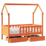 Cumpara ieftin Cadru de pat copii cu sertare, 80x170 cm, lemn masiv pin