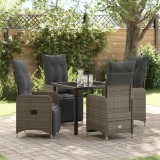 VidaXL Set de masă pentru grădină cu pernă 5 pcs Bej Rattan poli