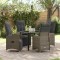 vidaXL Set de masă pentru grădină cu pernă 5 pcs Bej Rattan poli 3379682
