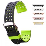 Cumpara ieftin Curea silicon cu doua fete compatibila Apple Watch 9|8|7|6|5|4|3|2|1 Series, 49mm|45mm|44mm|42mm,Negru/Verde