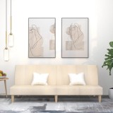 VidaXL Canapea extensibilă cu 2 locuri, crem, material textil