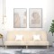 vidaXL Canapea extensibilă cu 2 locuri, crem, material textil 375868