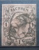 GERMANIA SACHSEN 1855, Stampilat