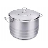 Oala cu capac din inox, 28x17cm 10litri, compatibila cu toate tipurile de aragaz, Korkmaz