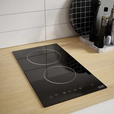 Plita ceramica, 2 zone de gatit, 290 x 520 x 60 mm, culoare negru foto