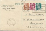 NI622 Carte poștală franceză circulată Paris-București, 1949