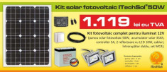 Kit (sistem) solar fotovoltaic ITechSol? 50W pentru iluminat 12V ITS1 foto