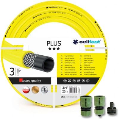 Furtun de gradina,&amp;nbsp;3 straturi, + cadou 2 cuple, 1 adaptor, 3/4&amp;quot;, 25 m,&amp;nbsp;Cellfast&amp;nbsp;Plus foto