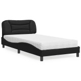 VidaXL Pat cu saltea, Hvar, negru, 100x200 cm, piele ecologică 3208703