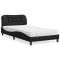 vidaXL Pat cu saltea, Hvar, negru, 100x200 cm, piele ecologică 3208703