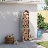 vidaXL Suport Bușteni Lemne Foc, Gri Deschis, 40x45x170cm, Oțel Galvanizat, Interior/Exterior + Carlig Fixare