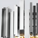 Candelabru din Cristal BLOIS Eleganza 8xE14, Argintiu, &Oslash;49 cm, Inaltime Reglabila