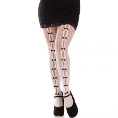 LEG AVENUE - Ciorapi cu deschideri inima ?i fundi?e albe foto