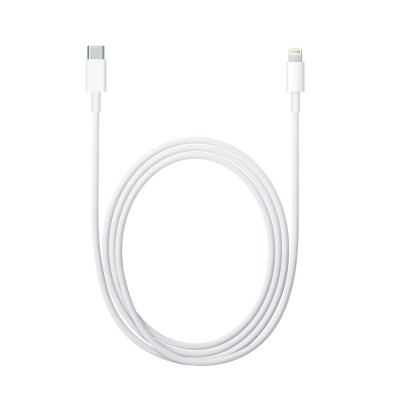 Cablu de date si de incarcare apple, usb tip-c-lightning, 1 metru, flippy, alb foto