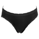Chiloti dama seamless cu dantela si elastic lat, Negru, CMCLASS