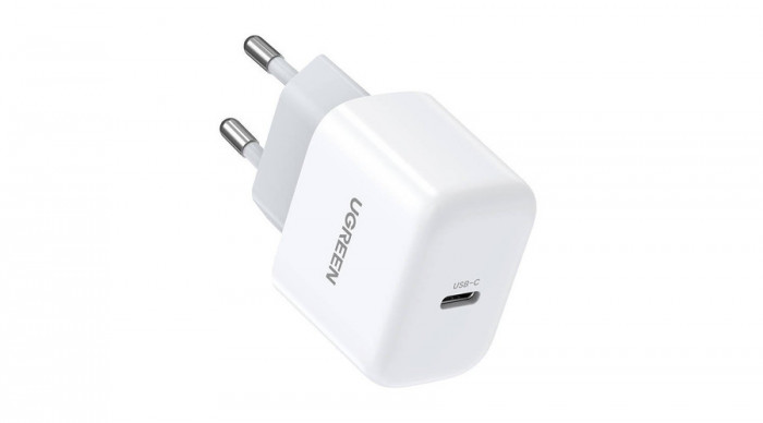 UGREEN mini &icirc;ncărcător de perete, USB-C, 20W, PD (alb)