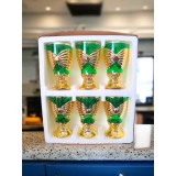 Set 6 pahare verzi model fundiță