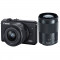 Aparat foto Mirrorless Canon M200 24.1 Mpx Kit 15-45mm F3.5-6.3 IS si 55-200mm F4.5-6.3 IS Black