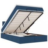 Cumpara ieftin Cadru de pat otoman cu saltea 120x190 cm tesatura albastra