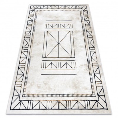 Covor ANTIKA 125 tek, cadru modern, lavabil grecesc - bej / gri, 120x170 cm foto