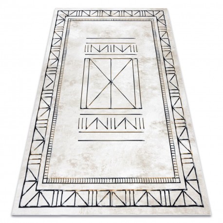 Covor ANTIKA 125 tek, cadru modern, lavabil grecesc - bej / gri, 120x170 cm