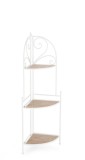 Cumpara ieftin Raft 3 polite otel alb mdf natur Guenda 49x33x126 cm