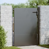 vidaXL Poartă de grădină Negru 105 x 150 cm Oțel vopsit &icirc;n pulbere