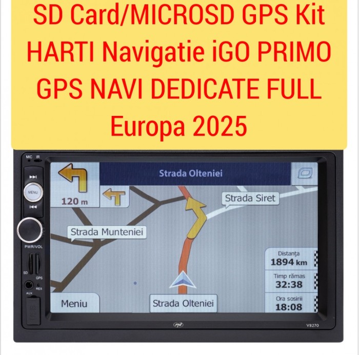 SDCard MICROSD GPS HARTI Navigatie iGO PRIMO GPS TABLETE TELEFOANE GPS NAVI Europa 2024