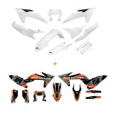Kit carene KTM 2024 culoare alb UFO + Grafica personalizata CADOU, UFO Plast