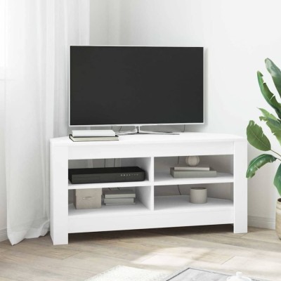 vidaXL DulapdecolțpentruTV Alb 102 x 40,5 x 45 cm Lemn compozit 889775 foto