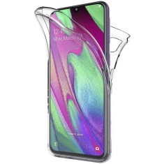 Husa 360&deg; pentru Samsung Galaxy A40, TPU Transparent fata+spate