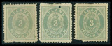 Iceland 1873 Official 3 x 3 sk grey no gum with fault Mi.2B MH AM.256