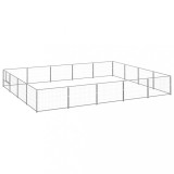 VidaXL Padoc pentru c&acirc;ini, argintiu, 20 m&sup2;, oțel