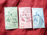 Serie Elvetia 1900 - 25 Ani UPU , 3 valori stampilate, Stampilat