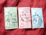 Serie Elvetia 1900 - 25 Ani UPU , 3 valori stampilate, Stampilat