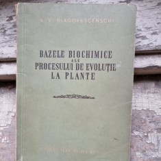 A. Blagovescenschi Bazele biochimice ale procesului de evolutie la plante