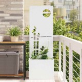 Cumpara ieftin Ghiveci de Grădină cu Panou Decorativ Alb 50 x 140 cm