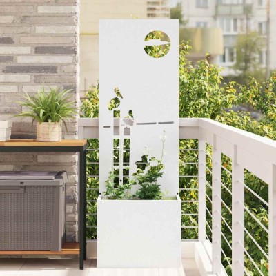 vidaXL Ecran de intimitate pentru grădină Traforaj Alb 50 x 140 cm 876470 foto