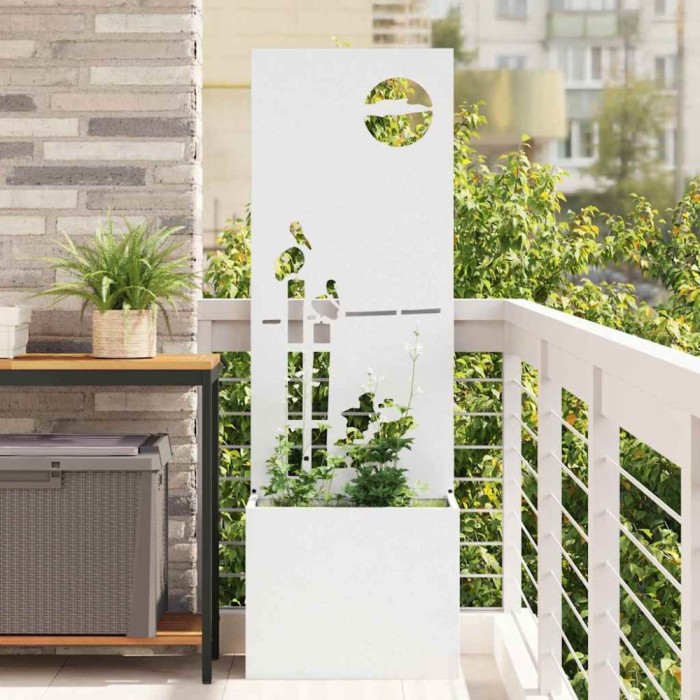 vidaXL Ecran de intimitate pentru grădină Traforaj Alb 50 x 140 cm 876470