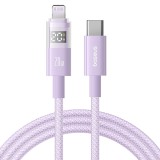 Baseus - Data Cable Display 2 (P10382703511-01) - Fast Charging, Type-C, Lightning, Digital Display, 20W, 2m - Nebula Purple