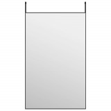 Oglindă pentru ușă, negru, 50x80 cm, sticlă și aluminiu