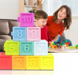 Cuburi senzoriale copii, silicon moale, multicolor, 5.3 x 6.5 cm, set 10 bucati, ProCart
