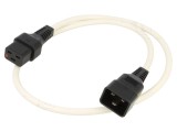 Cablu IEC C19-C20 1m cu blocare alb