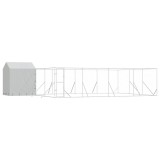 Cumpara ieftin Padoc exterior cu acoperis argintiu 10x6x2,5 m otel galvanizat