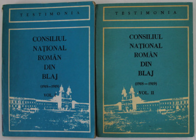 CONSILIUL NATIONAL ROMAN DIN BLAJ ( 1918 - 1919 ) , VOLUMELE I - II , editie de VIORICA LASCU si MARCEL SERBAN , 1978 foto