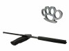 Set Autoaparare: Baston Telescopic 50cm Negru + Box Argintiu 1cm, Metal, Ideallstore, Husa Curea